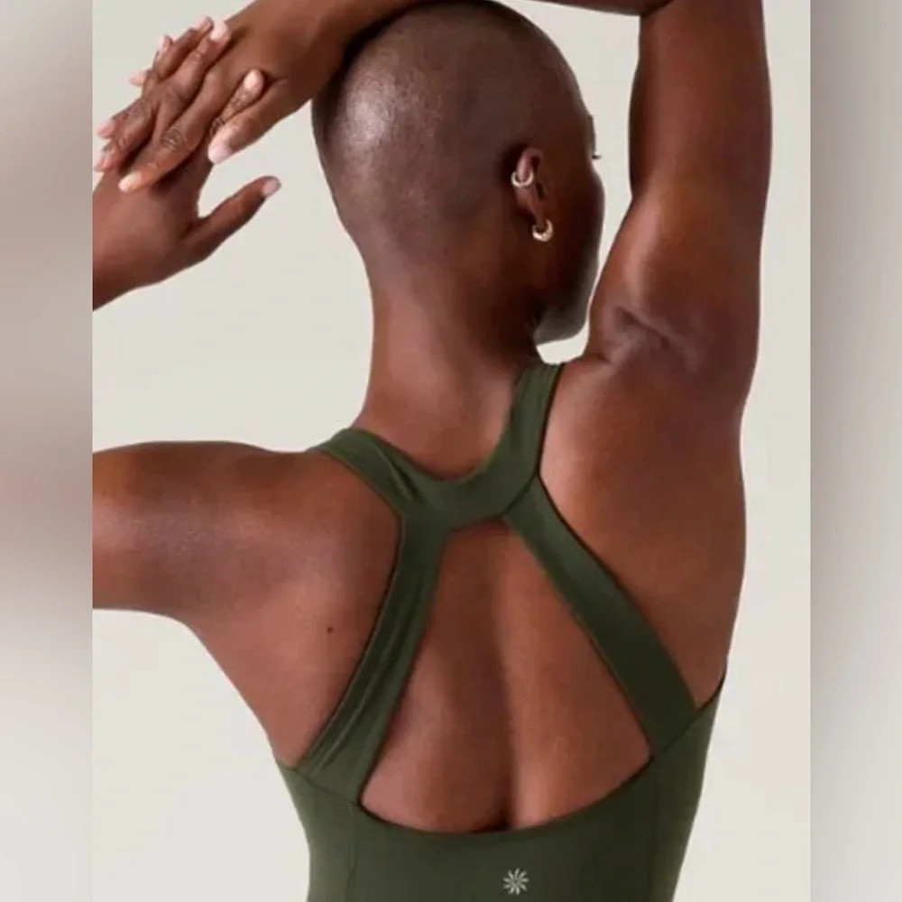 NWT Athleta Transcend Aspen Olive Bodysuit Size XS